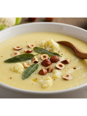 Velvety Cauliflower Cheese Soup with Crispy Sage & Toasted Hazelnuts 2 Velvety Cauliflower Cheese Soup with Crispy Sage & Toasted Hazelnuts