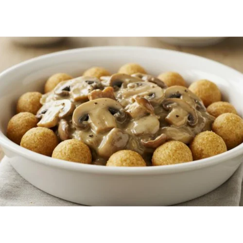 Mushroom Stroganoff with Wheatballs