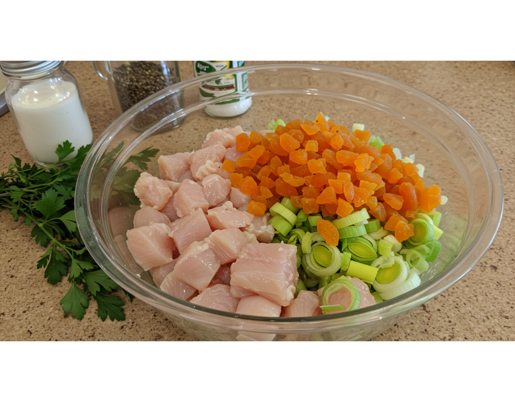 Chicken Terrine with Leeks and Apricots