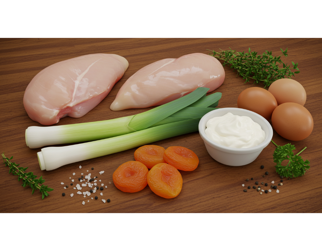 Chicken Terrine with Leeks and Apricots