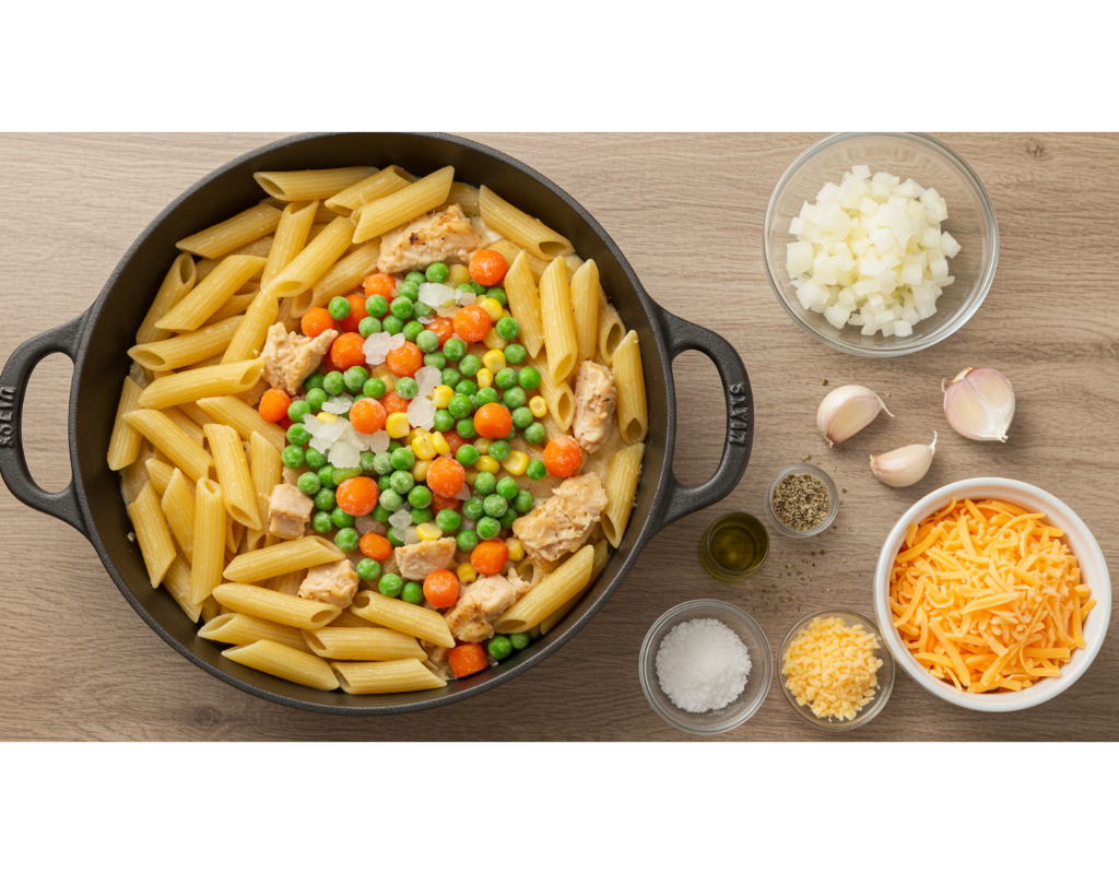 Easy Chicken Pot Pie Pasta: Your Ultimate Comfort Food Fix! 2 Chicken Pot Pie Pasta
