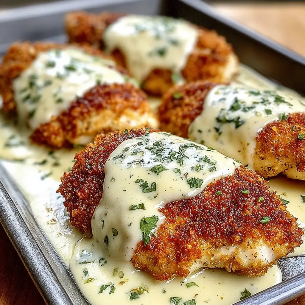 Parmesan Crusted Chicken with Creamy Garlic Sauce: A Flavorful Delight 4 Parmesan Crusted Chicken with Creamy Garlic Sauce