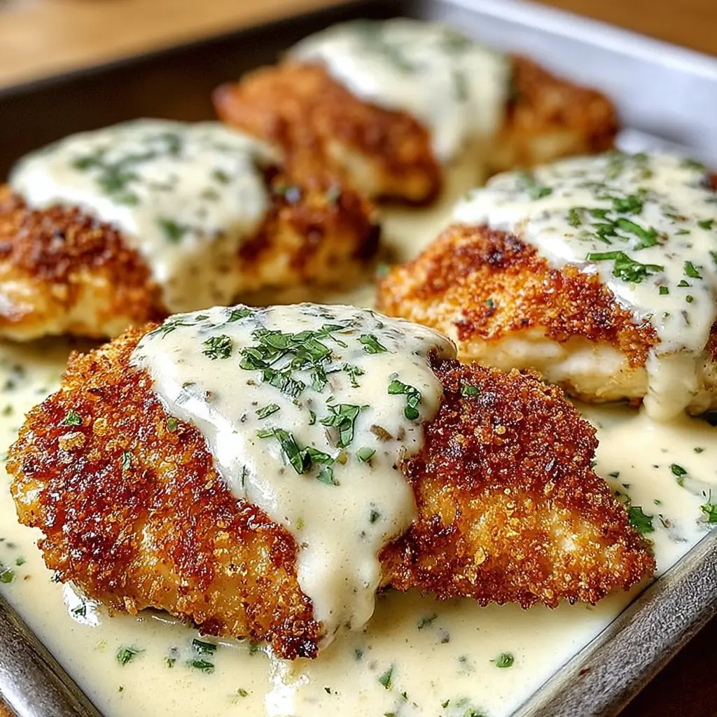 Parmesan Crusted Chicken with Creamy Garlic Sauce: A Flavorful Delight 3 Parmesan Crusted Chicken with Creamy Garlic Sauce