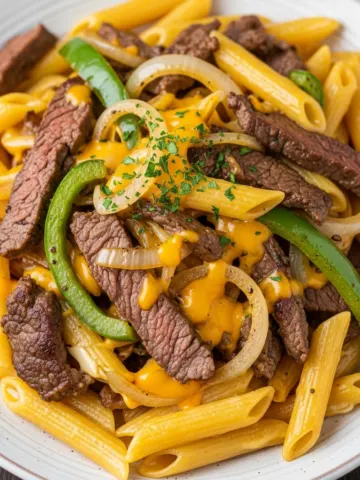 Cheesy Philly Cheesesteak Pasta: Your New Favorite One-Pot Family Dinner!