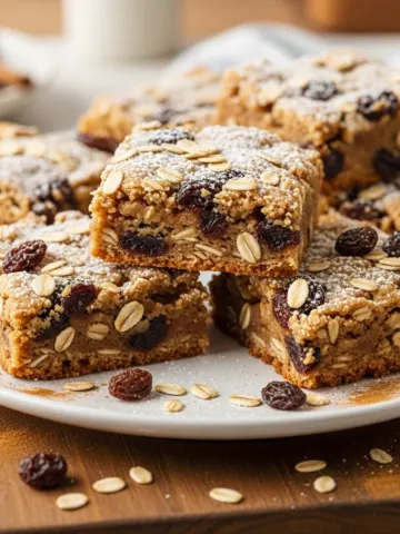 Chewy Oatmeal Raisin Cookie Bars – Best Easy Dessert or Snack Recipe!