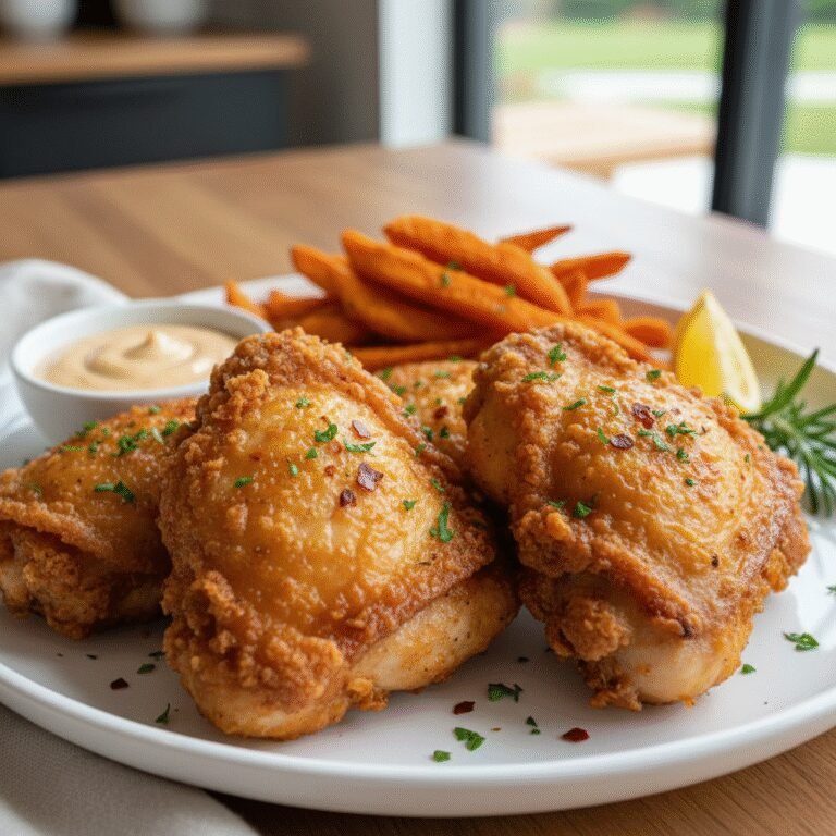 Crispy Air Fryer Chicken Thighs: Your Ultimate Guide to Juicy Perfection 3 Perfectly crispy and juicy air fryer chicken thighs with herbs