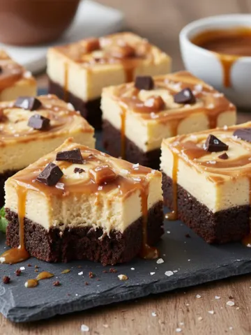 Decadent Salted Caramel Cheesecake Brownie Bars – Best Layered Dessert!