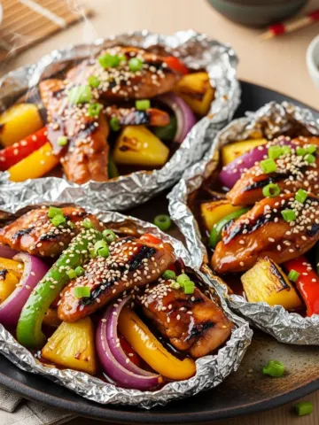 Grilled Teriyaki Chicken & Pineapple Foil Packets: Your New Favorite Easy Dinner!