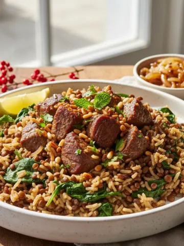 Authentic Lebanese Lamb, Lentils, Rice & Spinach: A Hearty & Flavorful Meal 12 Authentic Lebanese Lamb, Lentils, Rice & Spinach: A Hearty & Flavorful Meal