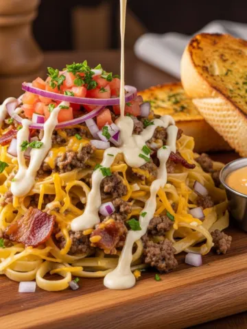 Loaded Cheeseburger Alfredo Pasta: The Ultimate Creamy Comfort Food Dinner