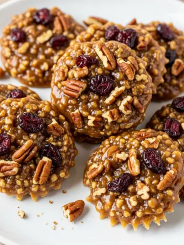 No-Bake Cranberry Pecan Praline Cookies – Your Best Easy Holiday Treat!