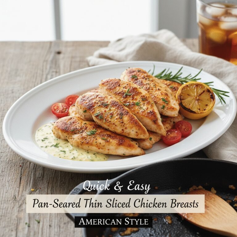 Thin Sliced Chicken Breast Recipes: Your Ultimate Guide to Quick & Flavorful Meals 3 Perfectly golden-brown thin sliced chicken breasts pan-seared with herbs and lemon.
