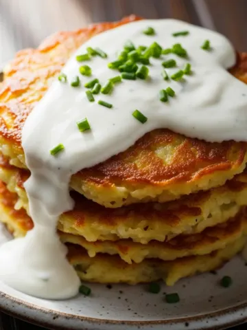 Savory Potato Pancakes with Creamy Yogurt Sauce – Easy Side or Brunch Recipe 24 Savory Potato Pancakes with Creamy Yogurt Sauce – Easy Side or Brunch Recipe