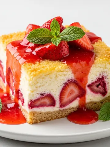 Irresistible Strawberry Cheesecake Dump Cake: The Easiest 4-Ingredient Dessert!