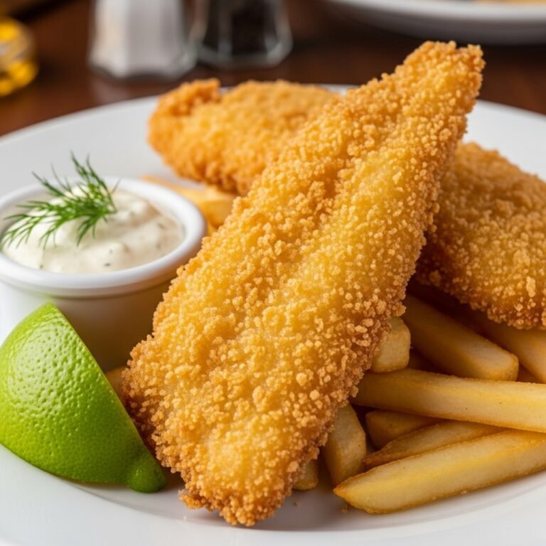 Ultimate Crispy Fish Batter: Achieve Perfect Crunch Every Time! 3 Close-up of golden, perfectly crispy fish fillets with a crunchy batter, ready to be served.