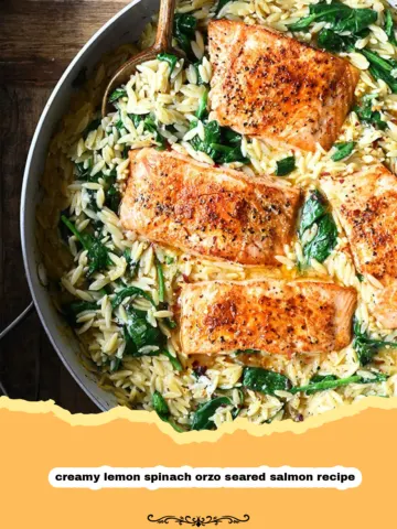 Creamy Lemon Spinach Orzo with Perfectly Seared Salmon: Your New Favorite Dinner! 12 Creamy Lemon Spinach Orzo with Perfectly Seared Salmon: Your New Favorite Dinner!
