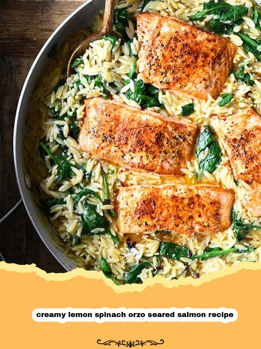 Creamy Lemon Spinach Orzo with Perfectly Seared Salmon: Your New Favorite Dinner! 4 Creamy Lemon Spinach Orzo Seared Salmon Preparation