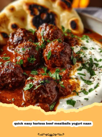 The Ultimate Quick & Easy Harissa Beef Meatballs with Creamy Yogurt and Warm Naan