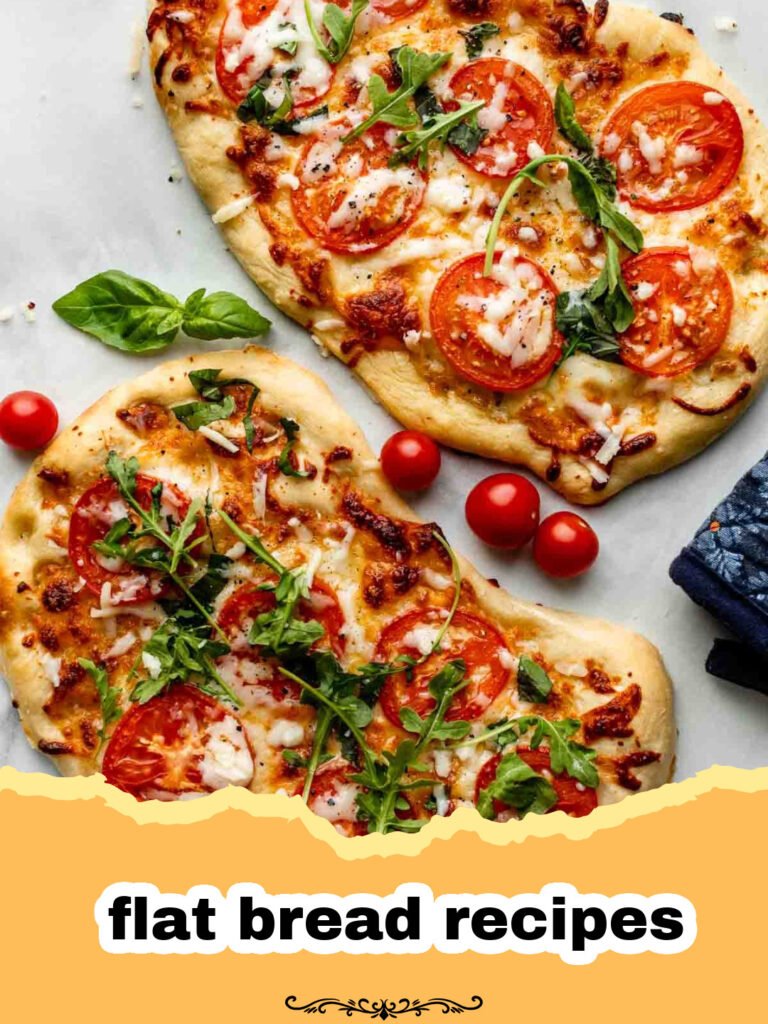 My Go-To Homemade Flatbread: Simple, Versatile, and Utterly Delicious 5 Freshly cooked homemade flatbreads stacked on a wooden board, garnished with fresh herbs and a bowl of dipping sauce.