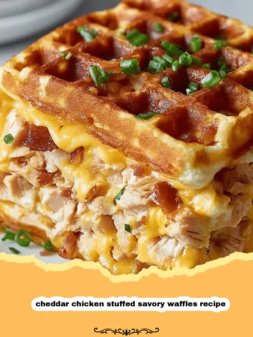 The Ultimate Cozy Comfort: Cheddar Chicken Stuffed Savory Waffles!