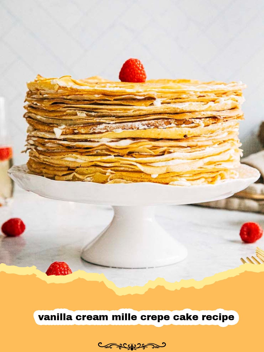 Vanilla Cream Mille Crepe Cake Preparation