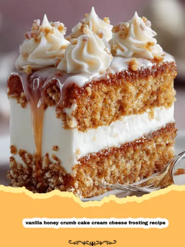 Divine Vanilla Honey Crumb Cake with Cream Cheese Frosting