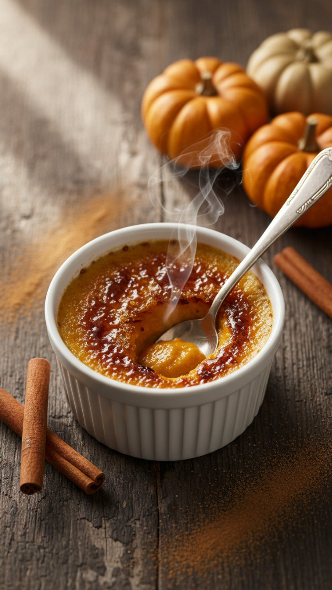Autumn Pumpkin Creme Brulee Preparation