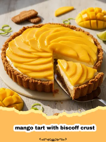 Tropical Bliss: Mango Tart with Biscoff Crust