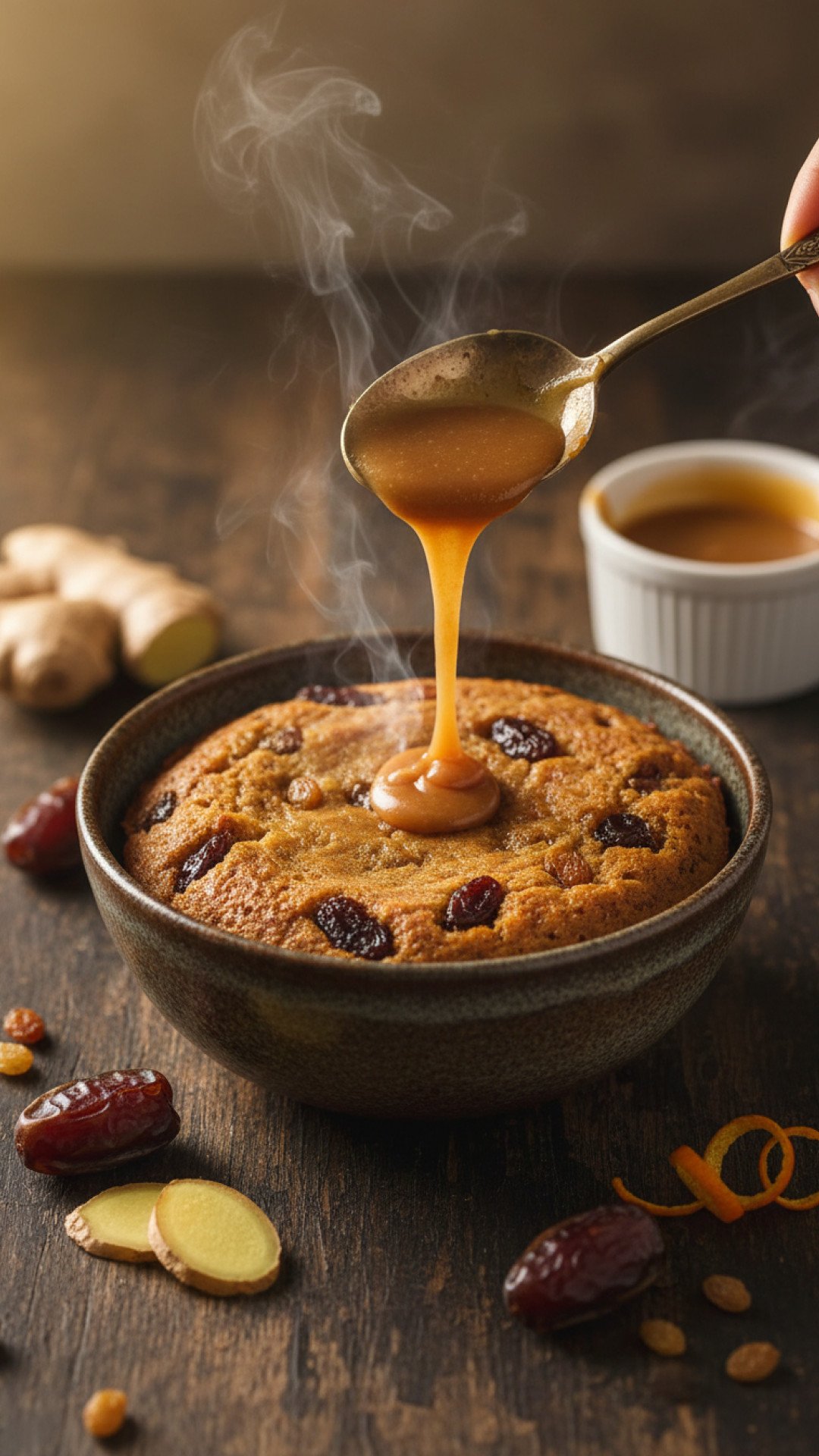 Carrot Date Sultana Pudding with Ginger Toffee Sauce Preparation