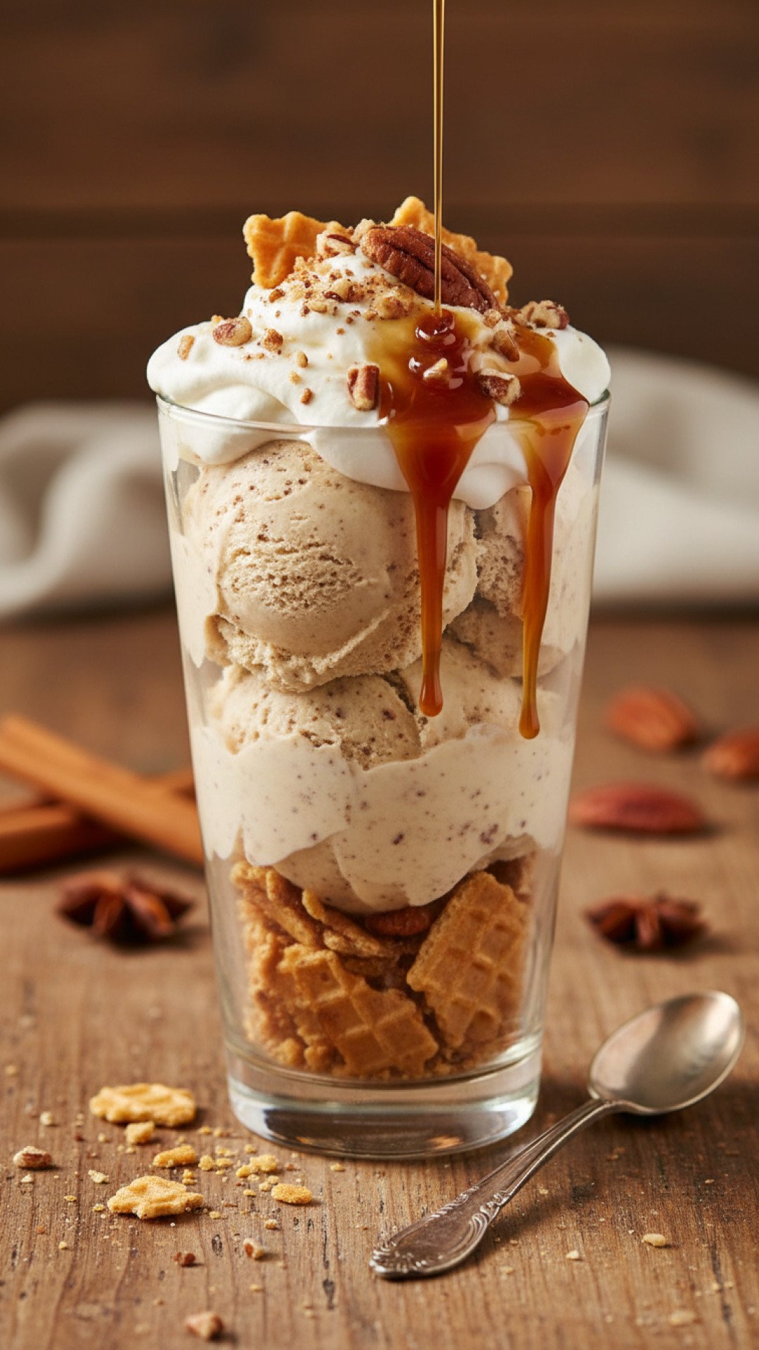 Chai Spiced Ice Cream Parfait Preparation