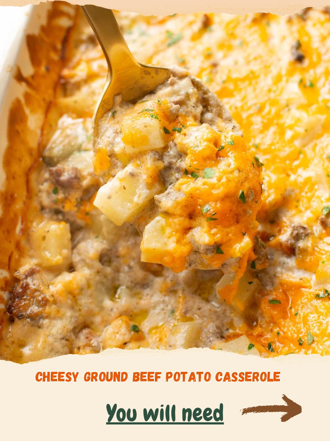 Cheesy Ground Beef Potato Casserole Preparation