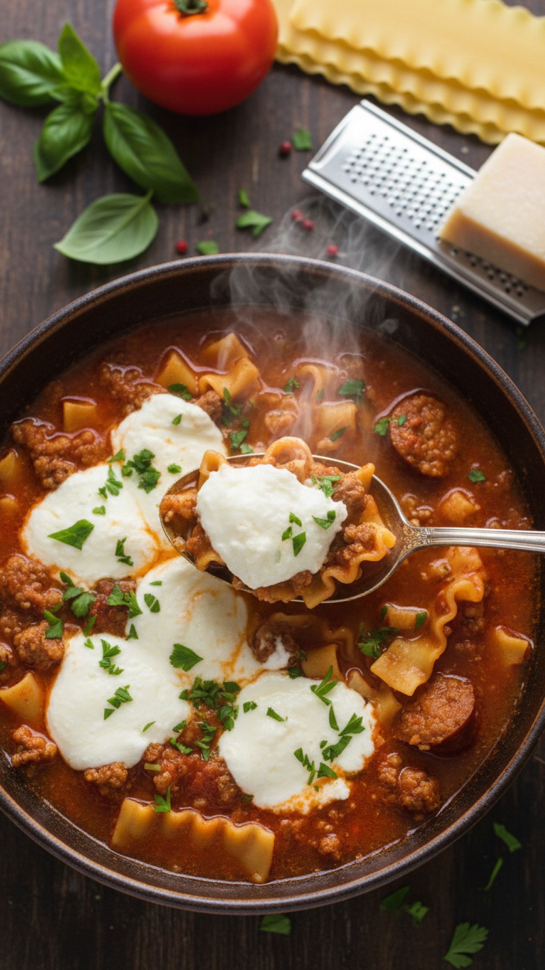 Cozy Lasagna Soup Preparation