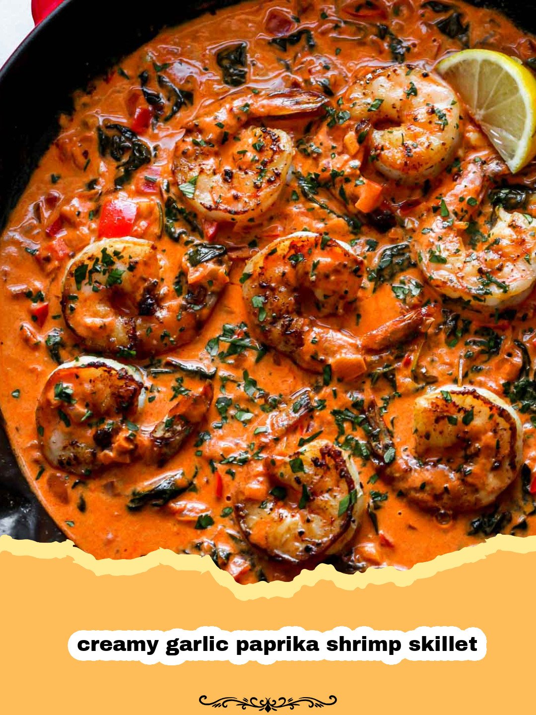 The Ultimate Creamy Garlic Paprika Shrimp Skillet: A Weeknight Wonder! 3 Close-up of a creamy garlic paprika shrimp skillet, featuring plump shrimp in a rich orange-hued sauce, garnished with fresh parsley.