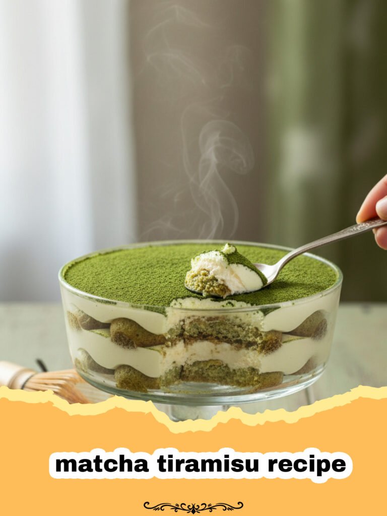 The Ultimate Creamy Matcha Tiramisu: A Zen Twist on an Italian Classic 5 matcha tiramisu recipe - A beautiful slice of matcha tiramisu with distinct green layers and a dusting of matcha powder on top.
