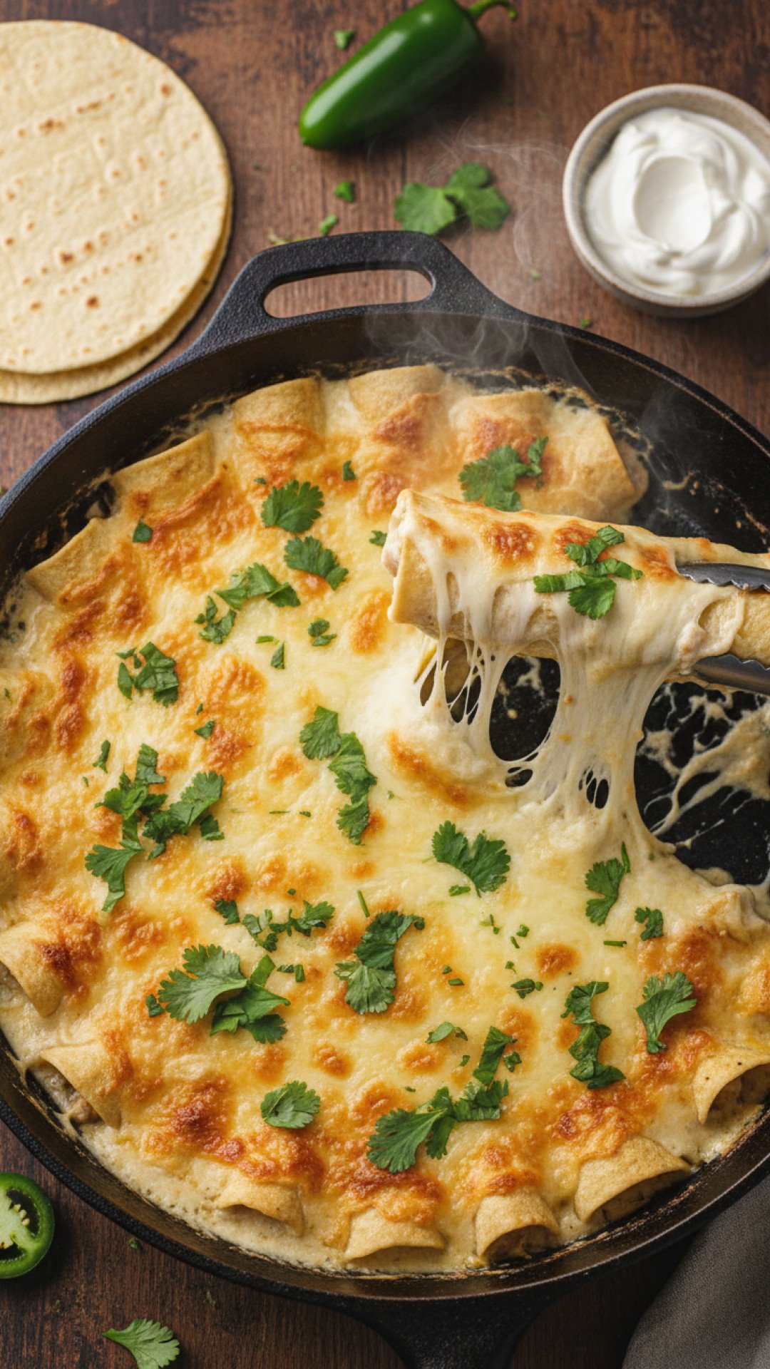 Creamy White Chicken Enchiladas Preparation