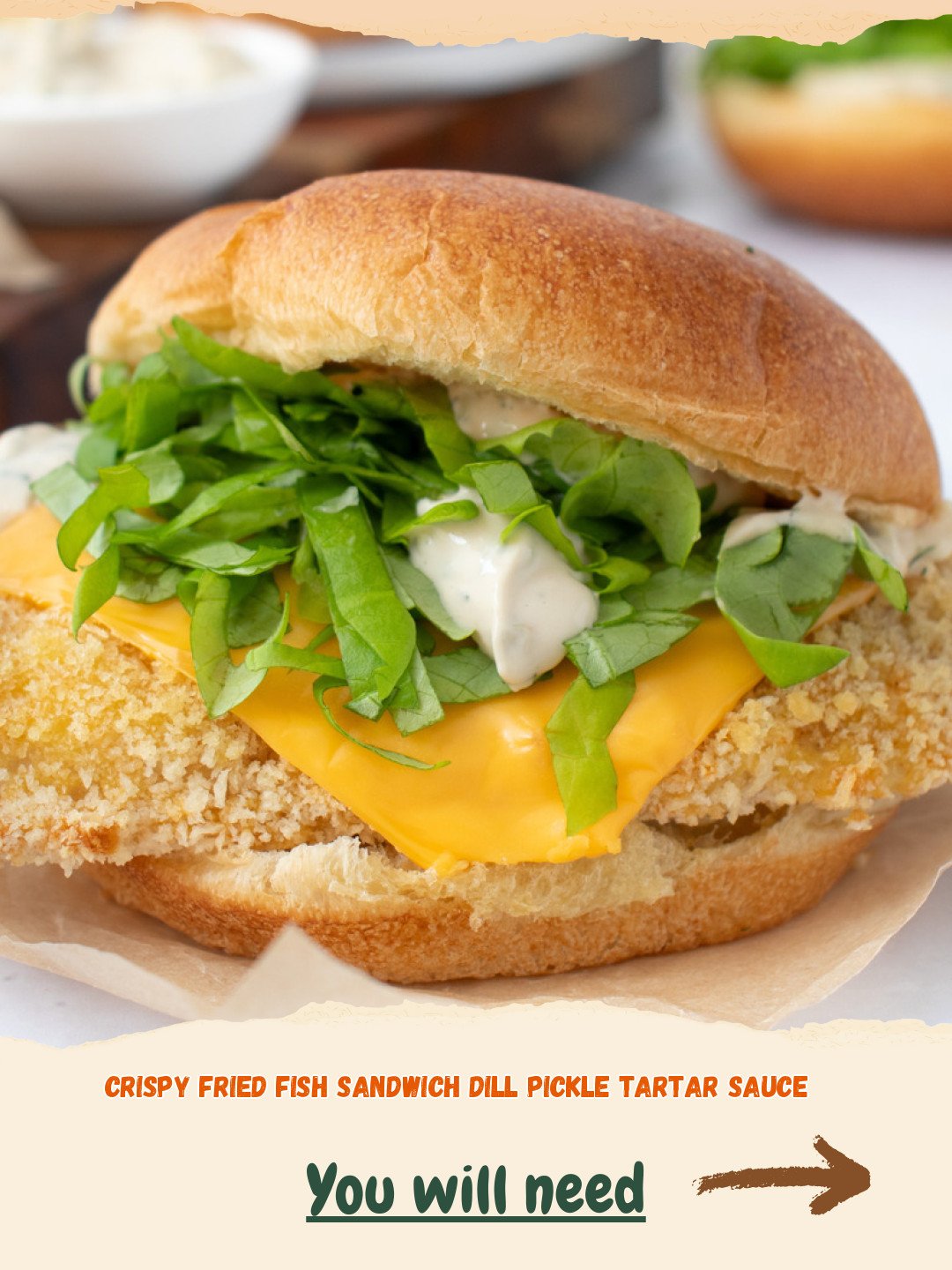 Crispy Fried Fish Sandwich with Dill Pickle Tartar Sauce Preparation