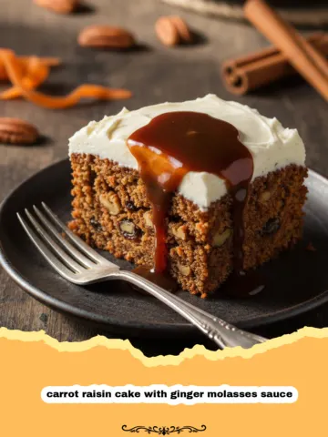 The Ultimate Carrot Raisin Cake with Ginger Molasses Sauce 21 The Ultimate Carrot Raisin Cake with Ginger Molasses Sauce