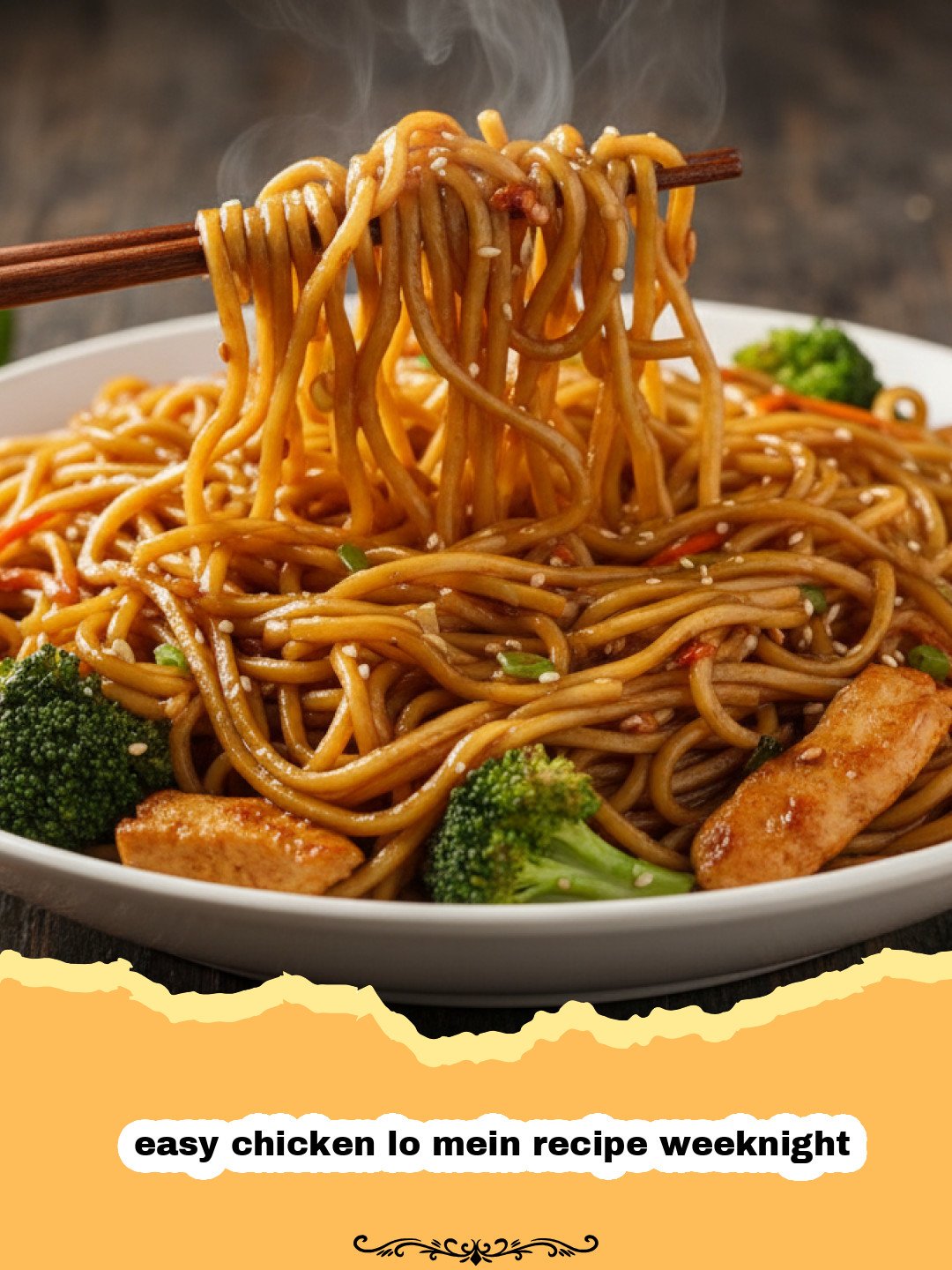 The Ultimate Easy Chicken Lo Mein: Your New Weeknight Takeout Favorite! 3 A vibrant bowl of easy chicken lo mein with tender chicken, colorful vegetables, and glistening noodles.