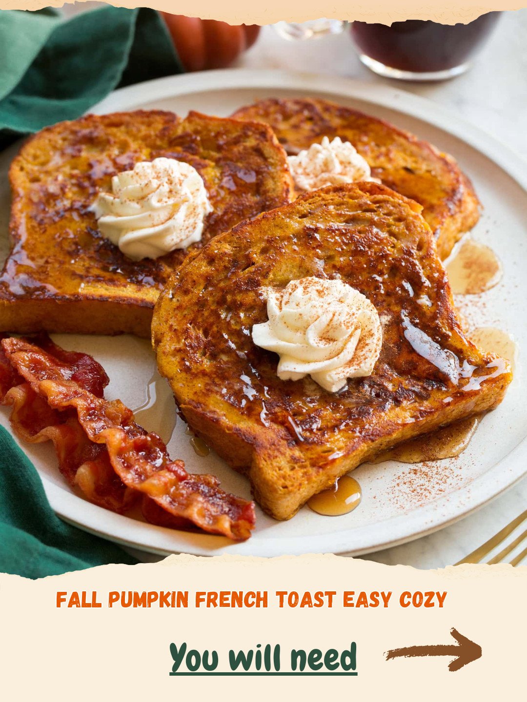 Easy Cozy Fall Pumpkin French Toast Preparation