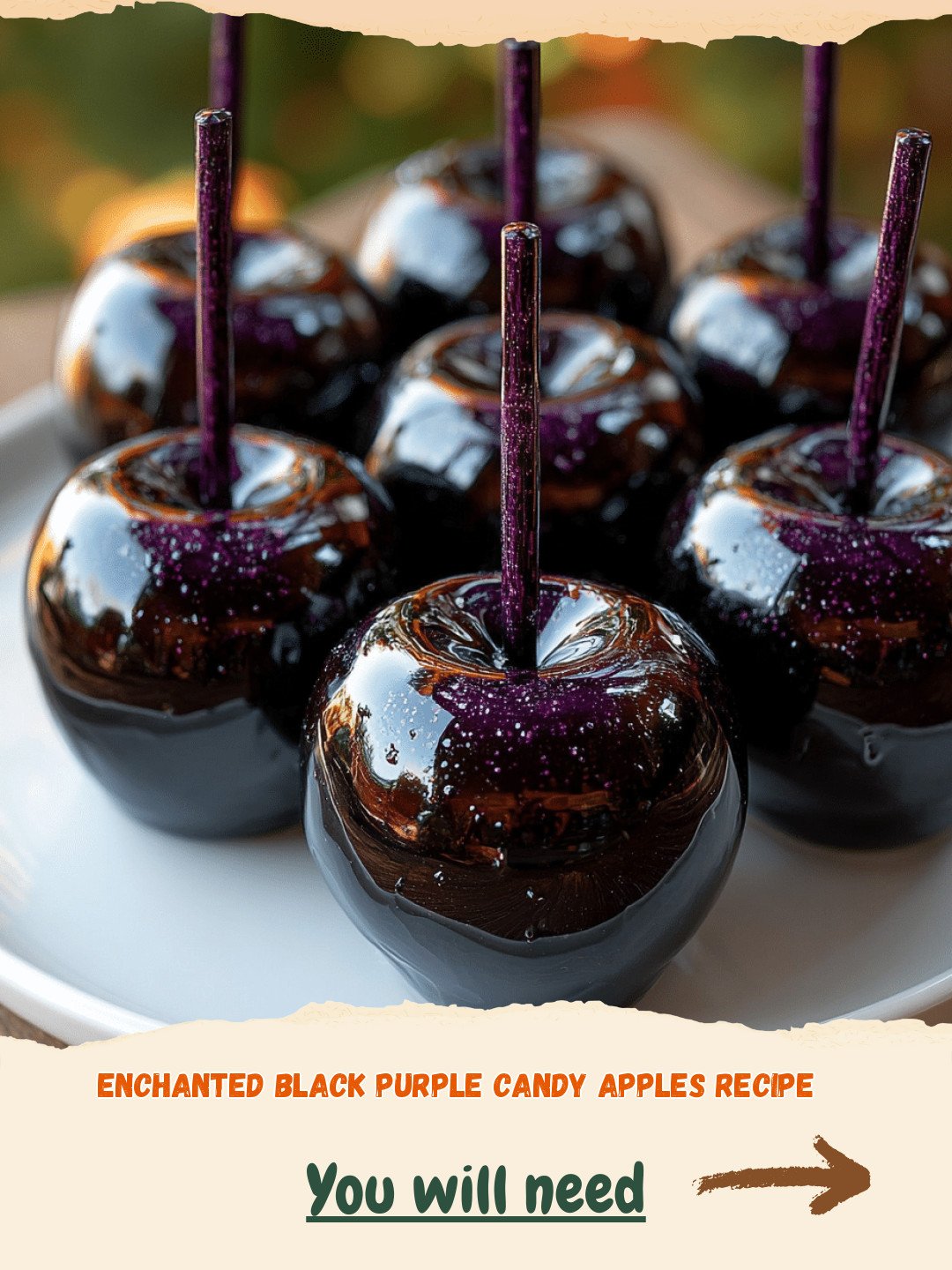 Enchanted Black Purple Candy Apples Preparation