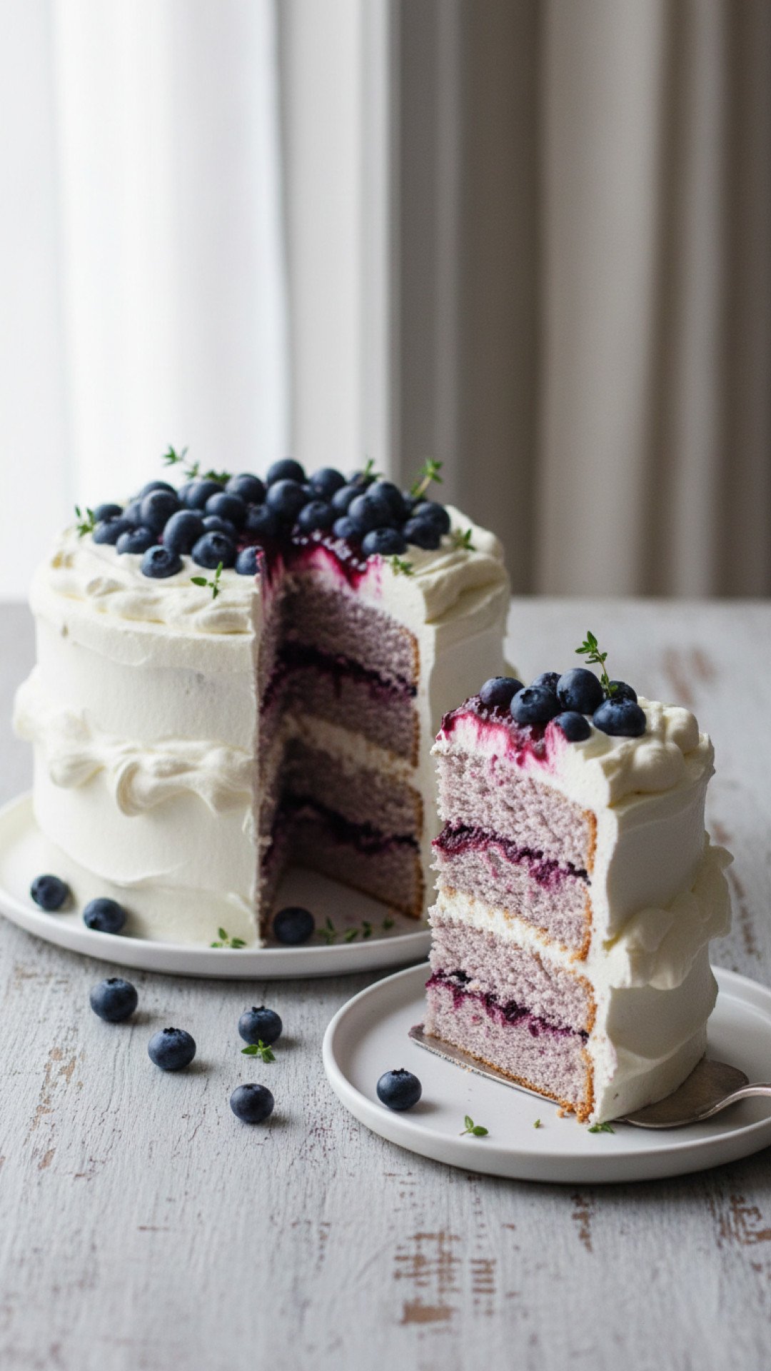 Fluffy Blueberry Chiffon Cake Preparation
