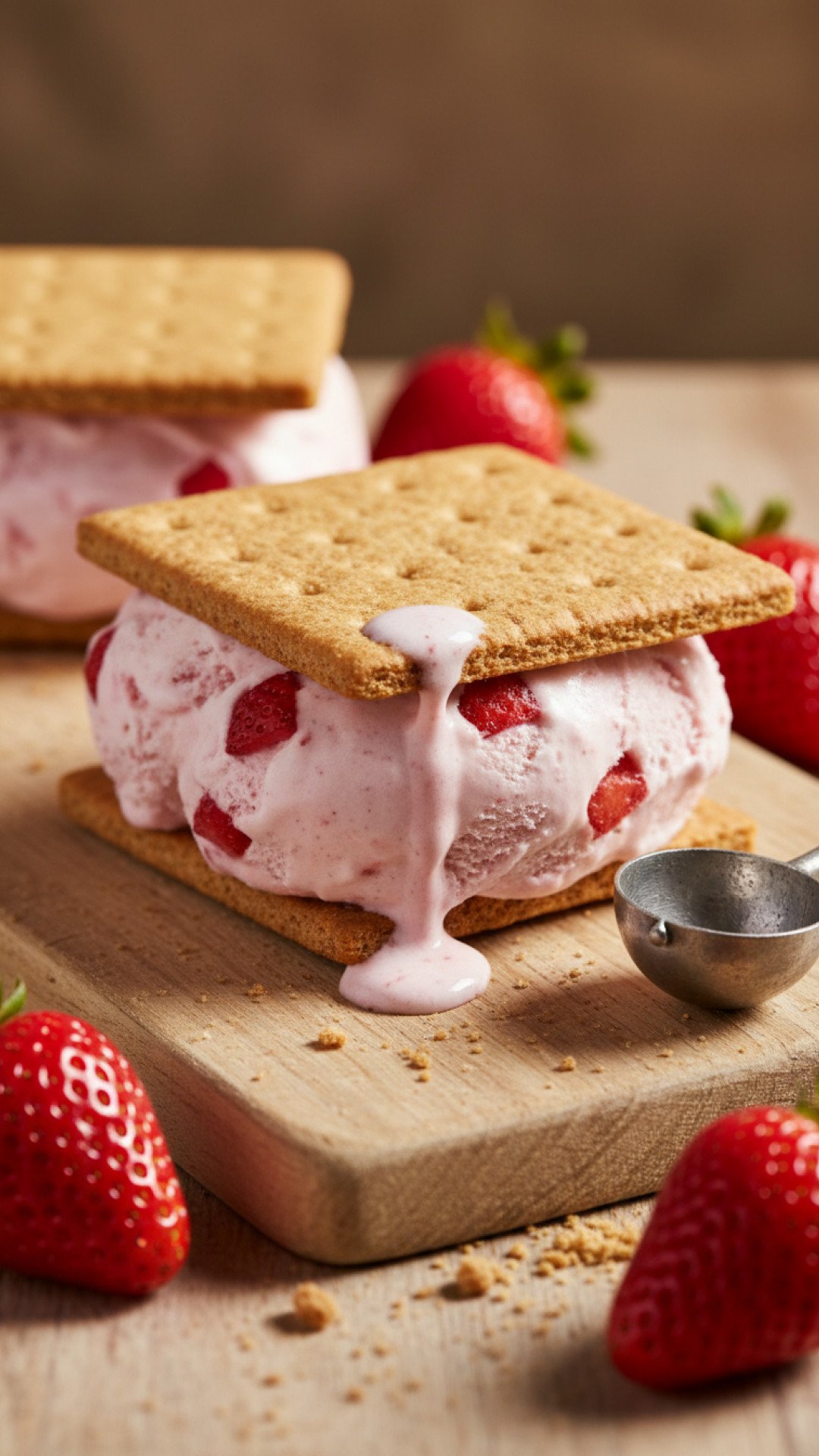 Fresh Strawberry Ice Cream Sandwiches Preparation