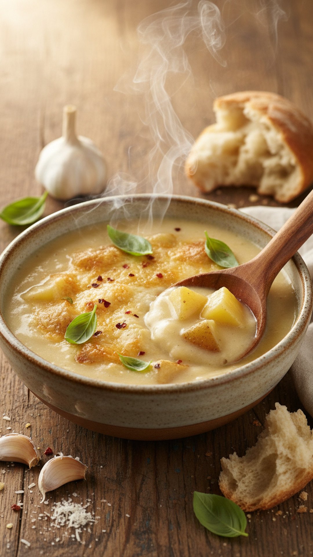 Creamy Garlic Parmesan Potato Soup 4 Garlic Parmesan Potato Soup Preparation