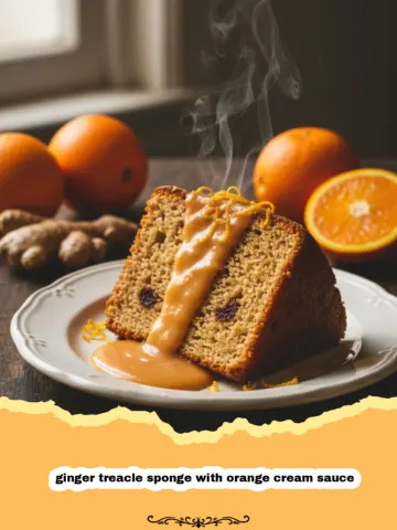 Old-Fashioned Ginger Treacle Sponge with Orange Cream Sauce 12 Old-Fashioned Ginger Treacle Sponge with Orange Cream Sauce