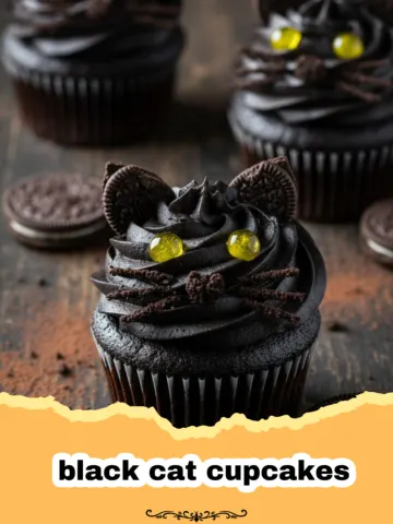 Spooky and Adorable Black Cat Cupcakes 16 Spooky and Adorable Black Cat Cupcakes
