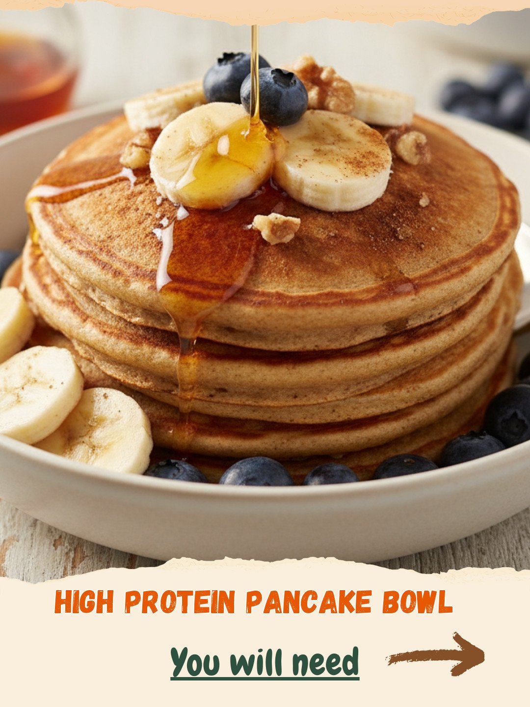 High Protein Pancake Bowl Preparation