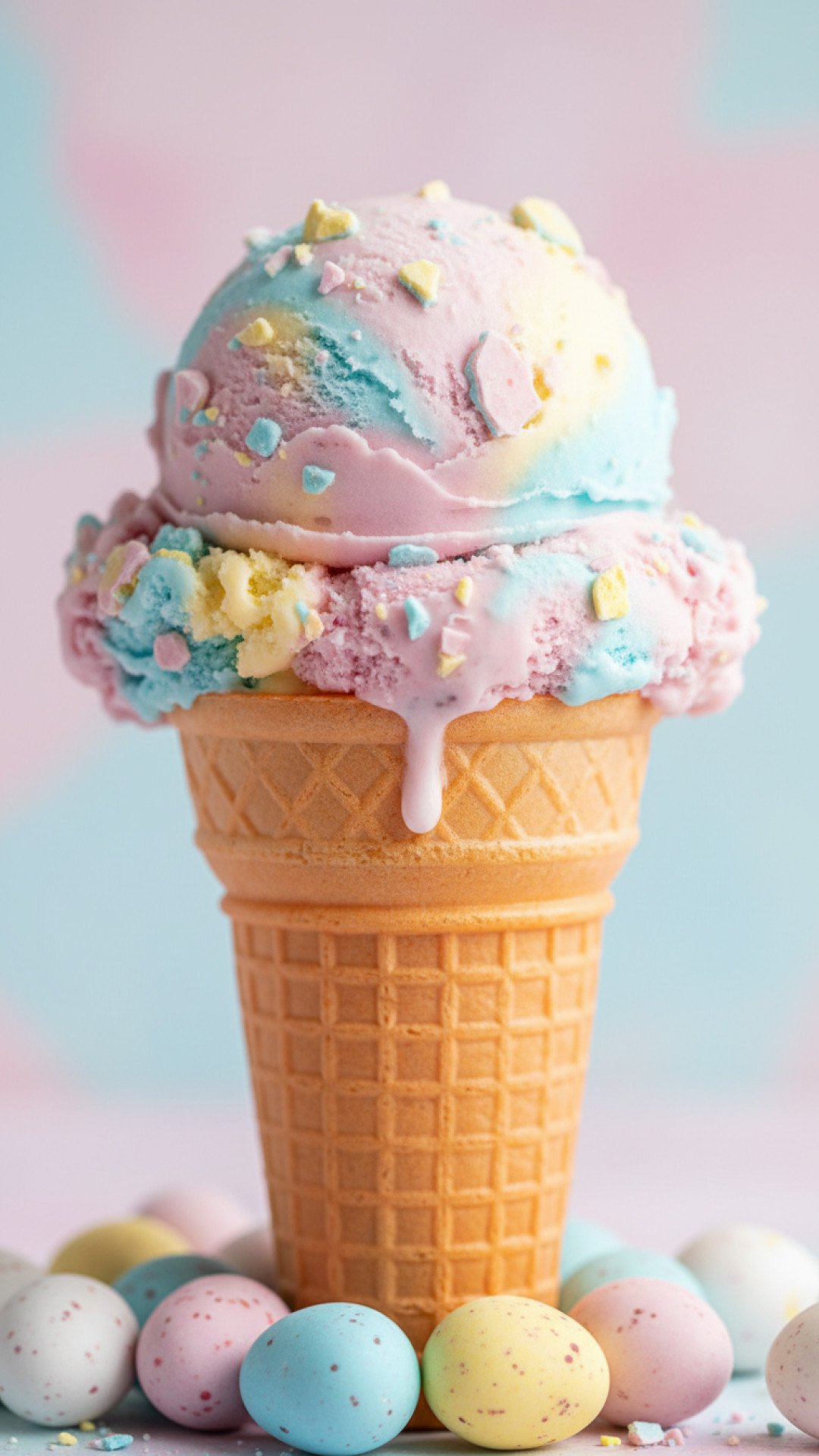 Homemade No-Churn Mini Egg Ice Cream Preparation