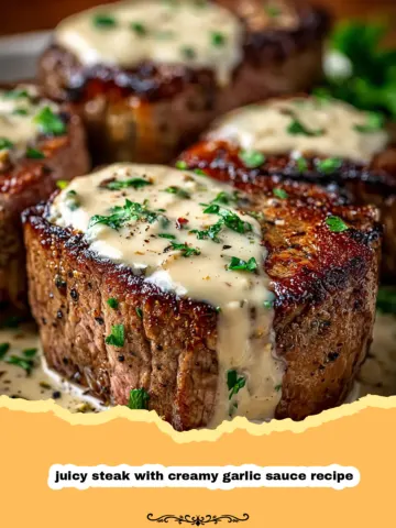 The Ultimate Juicy Steak with Creamy Garlic Sauce: A Decadent Dinner Experience 10 The Ultimate Juicy Steak with Creamy Garlic Sauce: A Decadent Dinner Experience