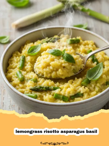 Vibrant Lemongrass Risotto with Asparagus and Fresh Basil