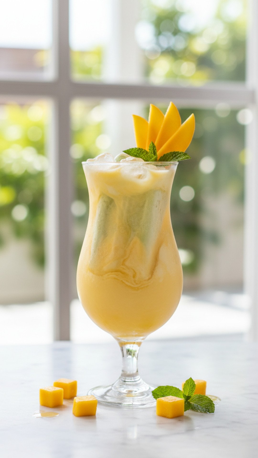 Mango Melon Soju Cocktail Preparation